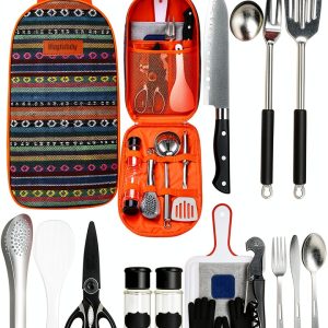 Haplululy Camping Cooking Utensils Set Stainless Steel-0