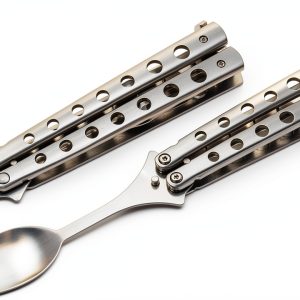 SZCO Butterfly Spoon Stainless Steel Camping Utensil Unisex-0