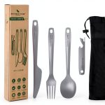 Titanium Camping Utensil Set Boundless Voyage Lightweight-0