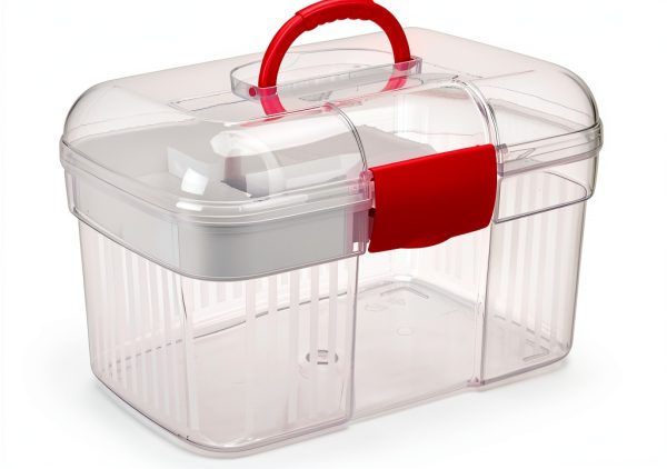 First Aid Container MyGift Red Plastic Portable-3