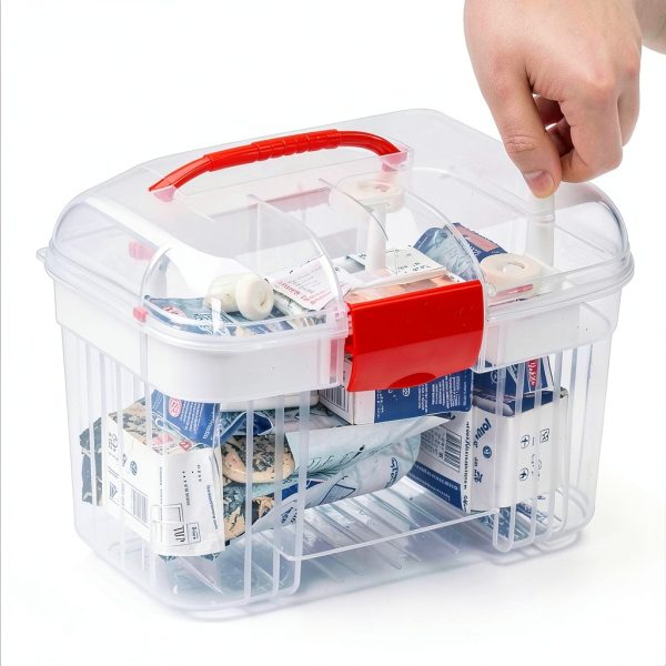 First Aid Container MyGift Red Plastic Portable-2