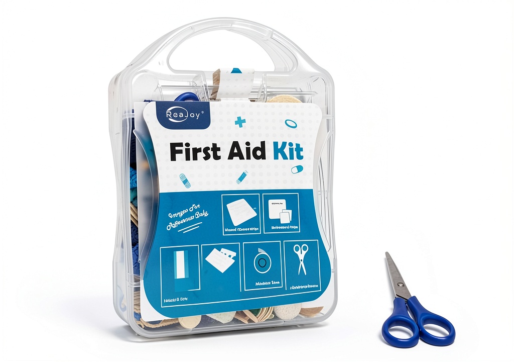 ReaJoy first aid kit opened showing all components