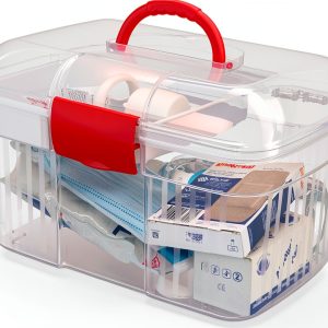 First Aid Container MyGift Red Plastic Portable-0