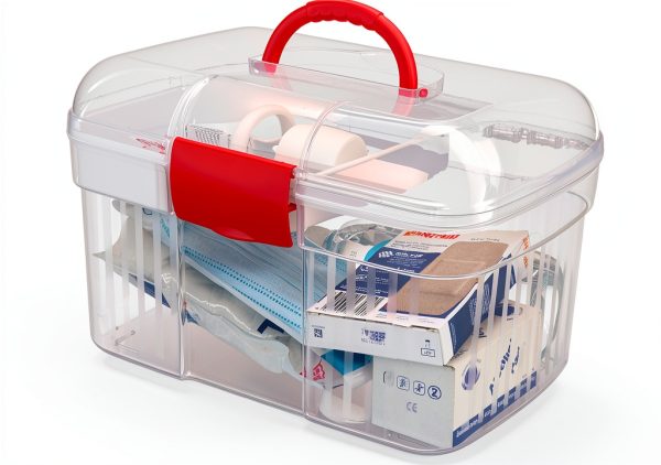 First Aid Container MyGift Red Plastic Portable-0